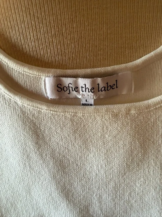 Sofie the Label Cream Peplum Crop Tank Top - Picture 3 of 3